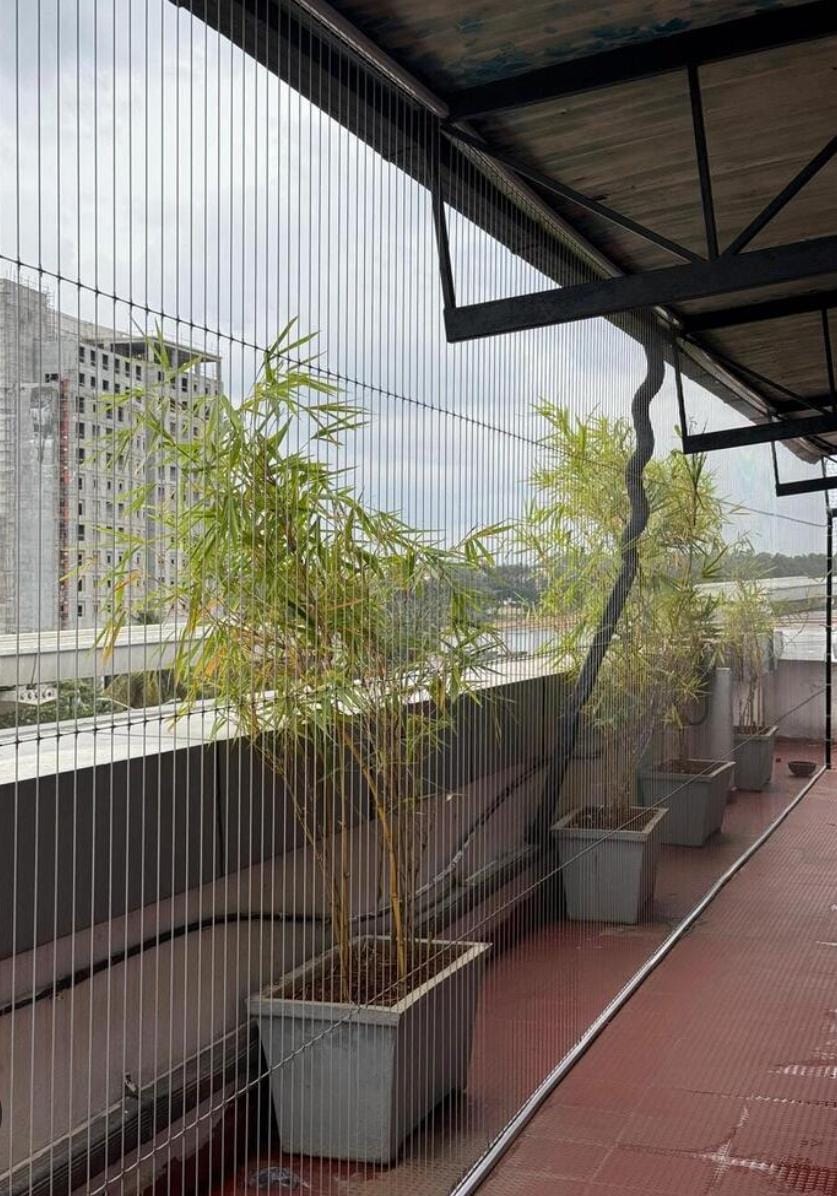 Terrace invisible grills at an access door in Chennai